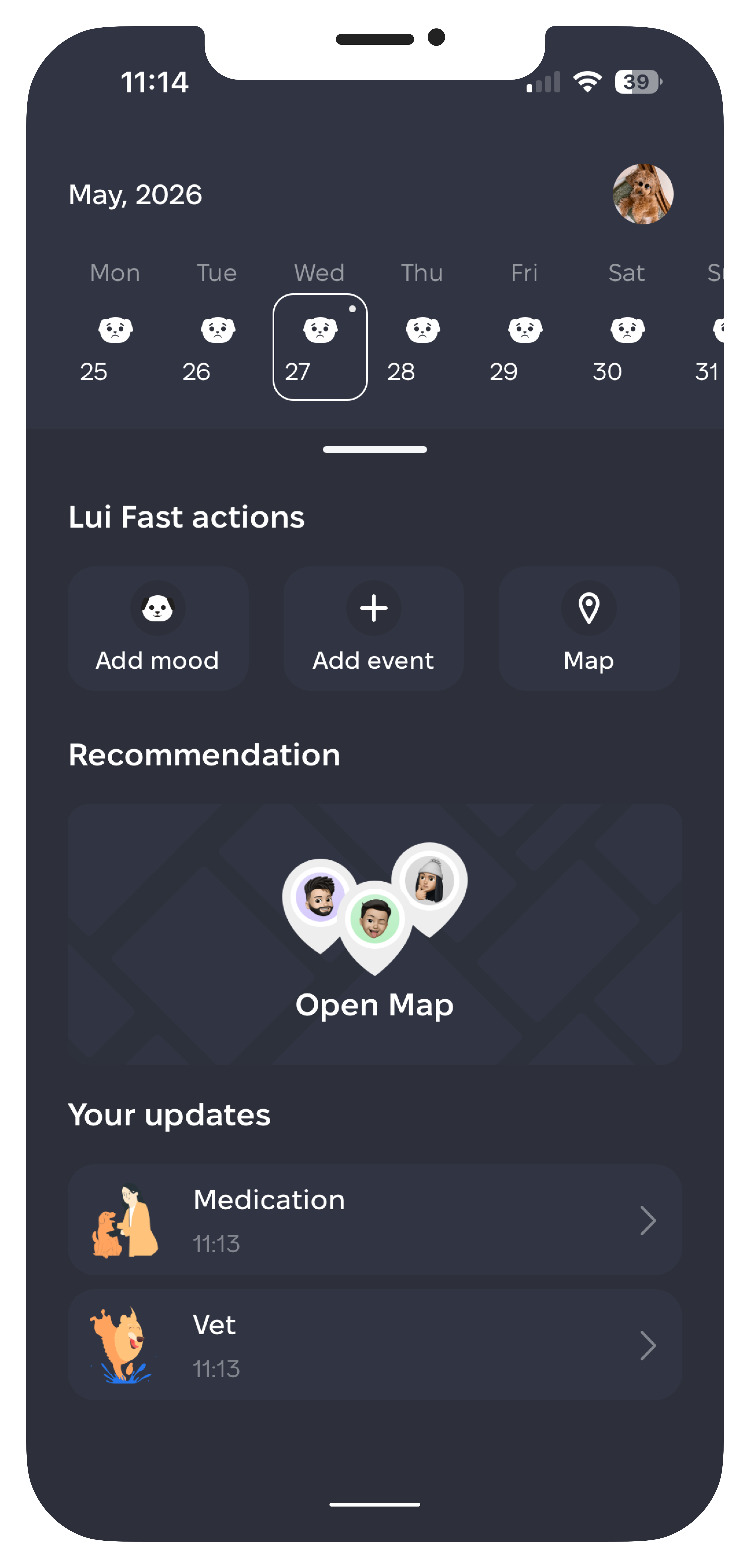 Pack Pawer app — home screen in dark mode